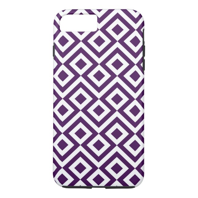 Royal Purple and White Meander Case-Mate iPhone Case (Back)