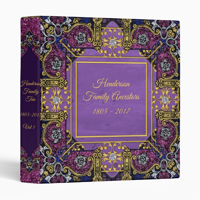 Royal Purple Antique Genealogy Binder (Front/Spine)