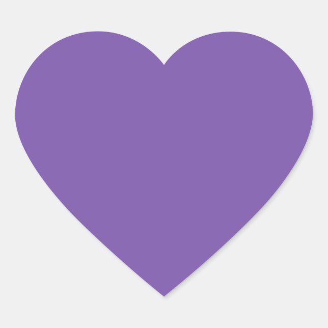 Royal Purple Basic Matching Colour Heart Sticker (Front)