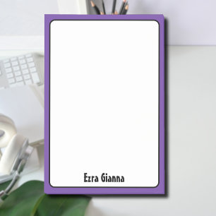 Royal Purple Border Minimalist Professional Name  Post-it Notes