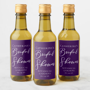 Royal Purple Bridal Shower White Personalized Wine Label