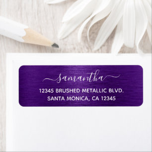 Royal Purple Brushed Metallic Elegant Name