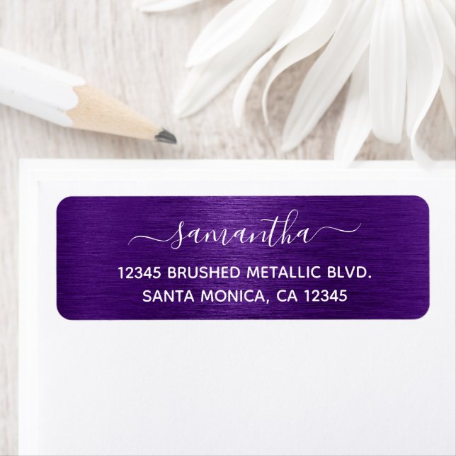 Royal Purple Brushed Metallic Elegant Name (Insitu)