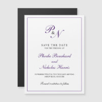 Royal Purple Classic Elegant Wedding Save the Date