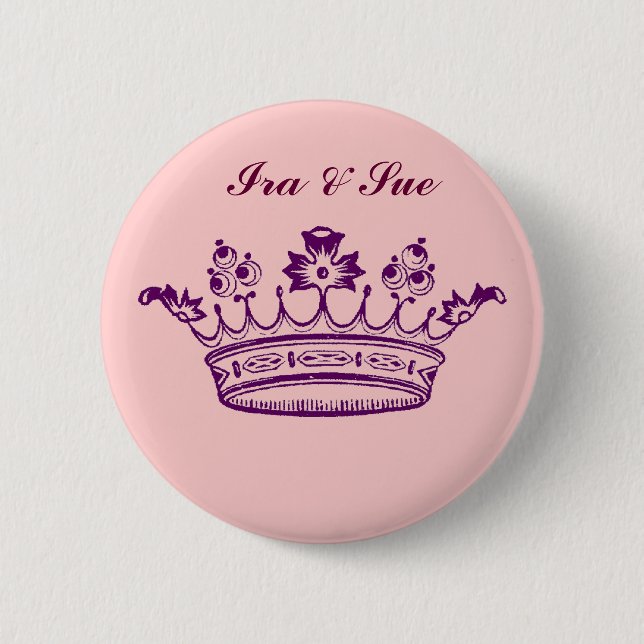 Royal Purple Crown 2 Inch Round Button (Front)