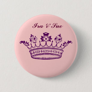 Royal Purple Crown 2 Inch Round Button