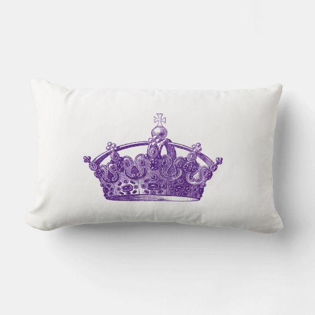 Royal Purple Crown Lumbar Pillow (Front)