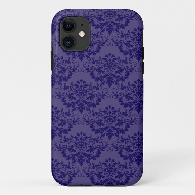 Royal Purple Damask Pattern Case-Mate iPhone Case (Back)