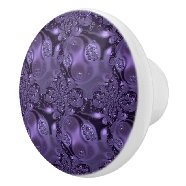 Royal Purple Elegant Liquid Sparkle Ceramic Knob (Right)