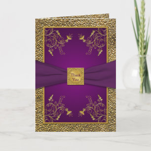 Royal Purple et Gold Carte de remerciements