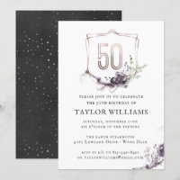 Royal Purple | Floral Ornate Foil Frame Birthday