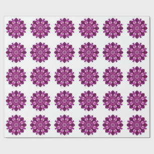 Royal Purple Flower Mandala Wrapping Paper