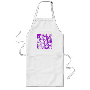 Royal purple geometric pattern long apron