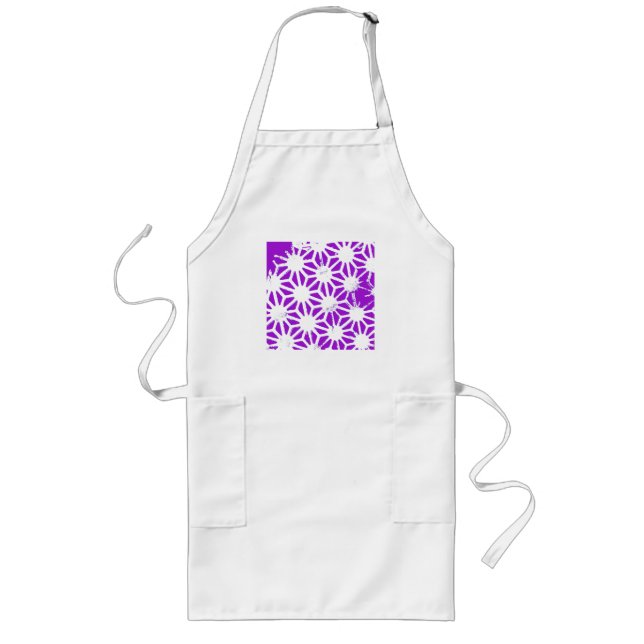 Royal purple geometric pattern long apron (Front)