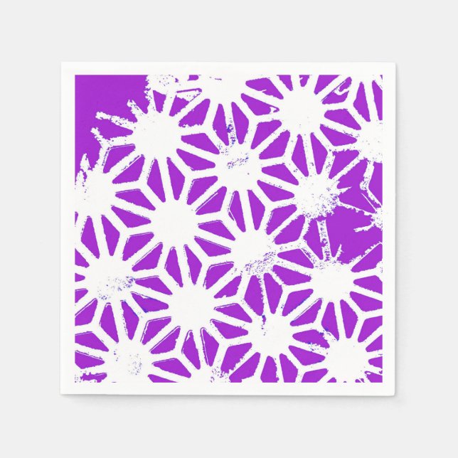 Royal purple geometric pattern napkin (Front)