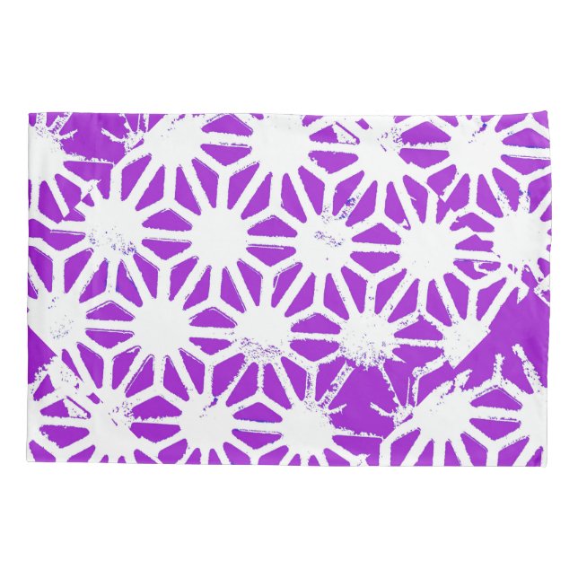 Royal purple geometric pattern pillowcase (Back)