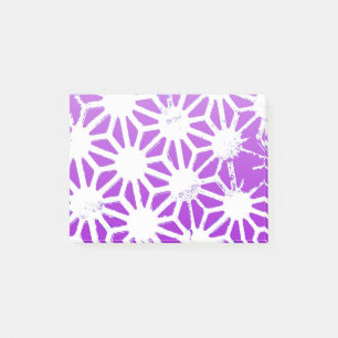 Royal purple geometric pattern post-it notes