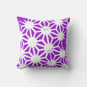 Royal purple geometric pattern throw pillow