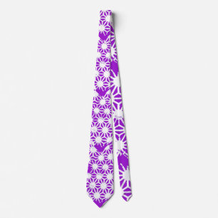 Royal purple geometric pattern tie