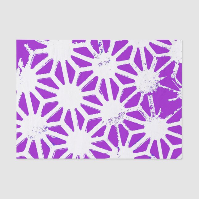 Royal purple geometric pattern tissue paper (Front)
