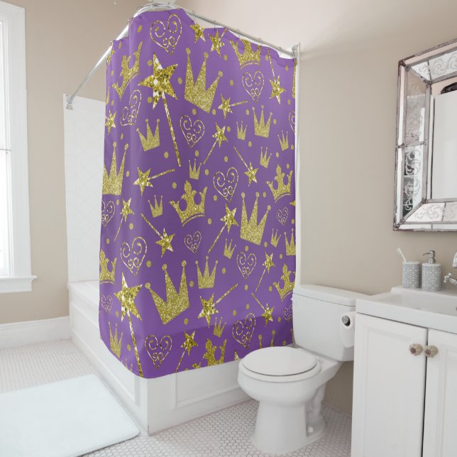 Royal Purple & Gold Glitter Girls Princess (In Situ)