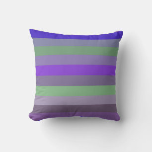 Royal Purple, Gray, Sage Green, Lavender, Magenta Throw Pillow
