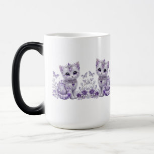 Royal Purple Jewelled Kitten Fantasy Magic Mug