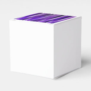 Royal Purple, Lilac and Silver Stripy Pattern Favor Box
