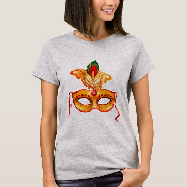 Royal purple masquerade mask mardi gras T-Shirt (Front)