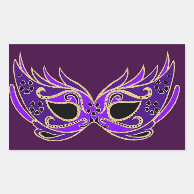 Royal purple masquerade mask sticker (Front)