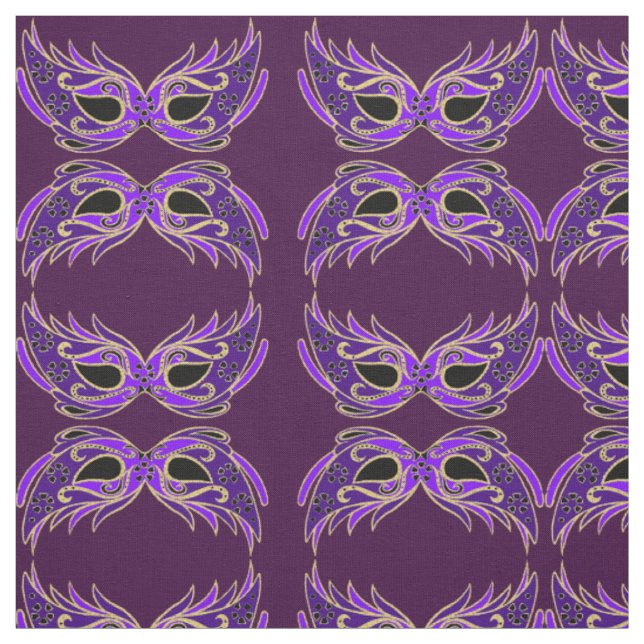 Royal purple masquerade masks fabric (Swatch)