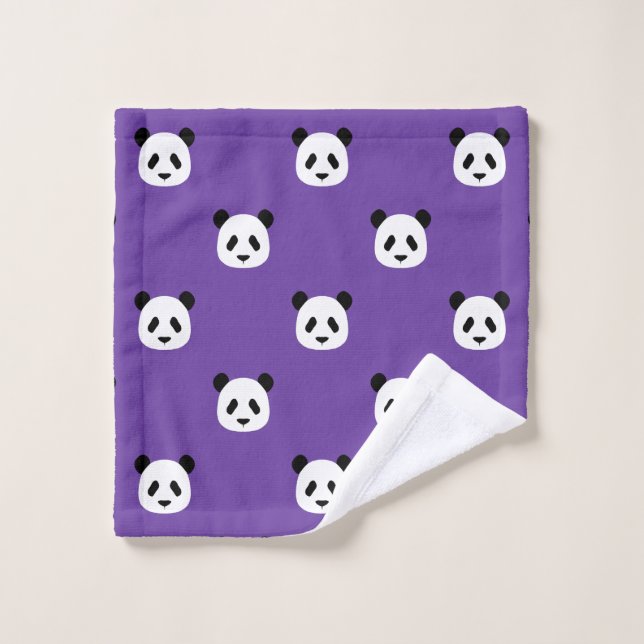 Royal Purple - Minimalist Panda Pattern Wash Cloth (Wash Cloth)