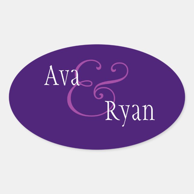 Royal Purple Modern Envelope Seal Wedding (Front)