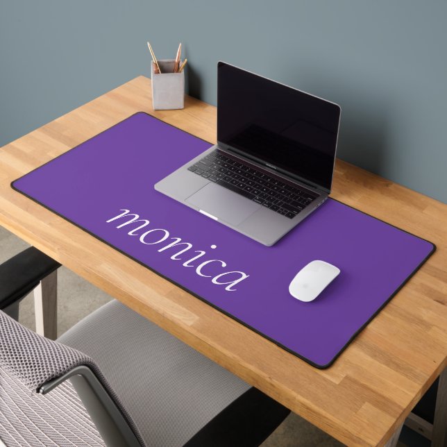 Royal Purple Modern Name | Trendy Minimalist Desk Mat (Office 2)