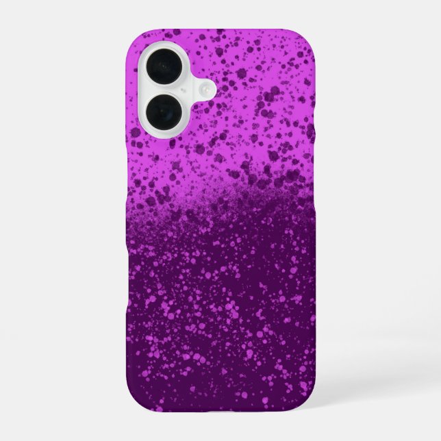 Royal Purple Monochromatic Splatter iPhone 16 Case (Back)