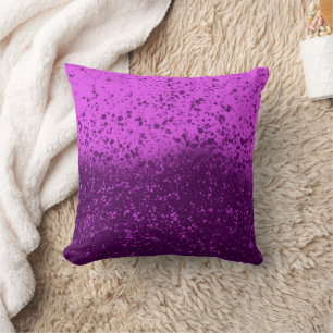 Royal Purple Monochromatic Splatter Throw Pillow
