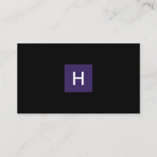 Royal Purple Monogram Square Business Card