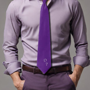 royal purple  - monogrammed tie