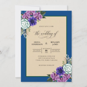 Royal Purple Orchid Wedding Invitation