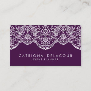 Royal Purple Ornate Moroccan Lace Business Card