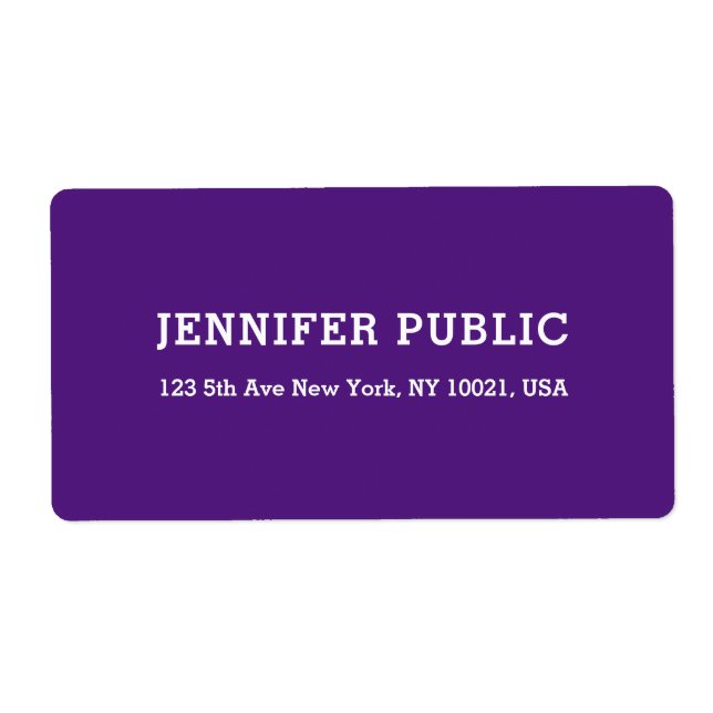 Royal Purple Personalized Modern Simple Design (Front)