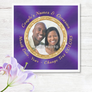 Royal Purple, Personalized, Napkins with Photo