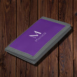 Royal purple  - personalized  trifold wallet<br><div class="desc">Trifold Wallet with  royal purple  solid colour background and  white fonts .Simple and trendy design by Alma Wad .Personalize it with your name  and monogram now ..</div>