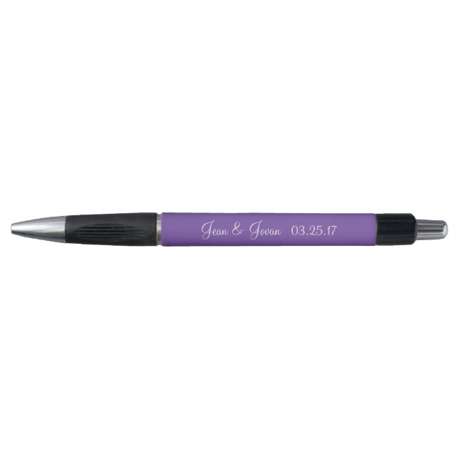 Royal Purple Personalized Wedding Favours Pen (Front)