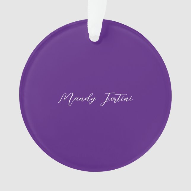 Royal Purple Plain Élégante Calligraphie minimalis (devant)