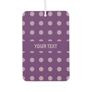 Royal Purple Polka Dots - Custom Text Air Freshener