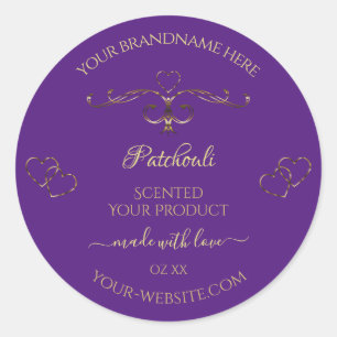 Royal Purple Product Labels Ornate Borders Hearts