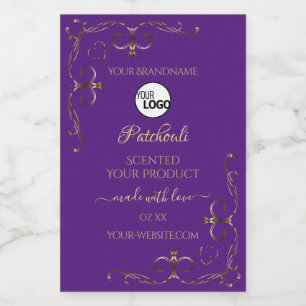 Royal Purple Product Labels Ornate Corner Add Logo