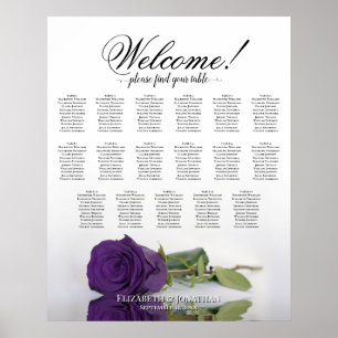 Royal Purple Rose Elegant 17 Table Seating Chart