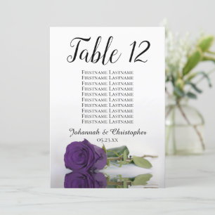 Royal Purple Rose Table Seating Chart Large